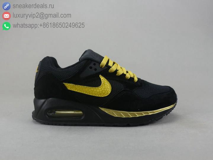 NIKE AIR MAX DIRECT BLACK YELLOW LEATHER MEN RUNNING SHOES